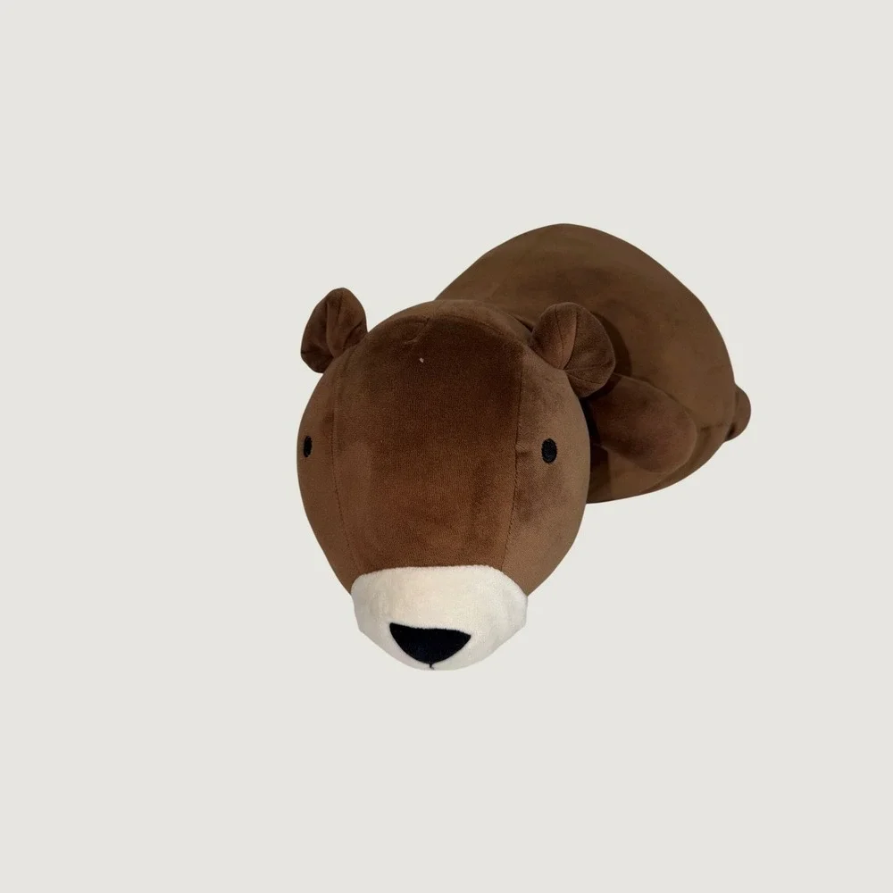 Pillowfort Weighted Plush Bear Brown Stuffed Animal Sensory Throw Pillow 17 Inch